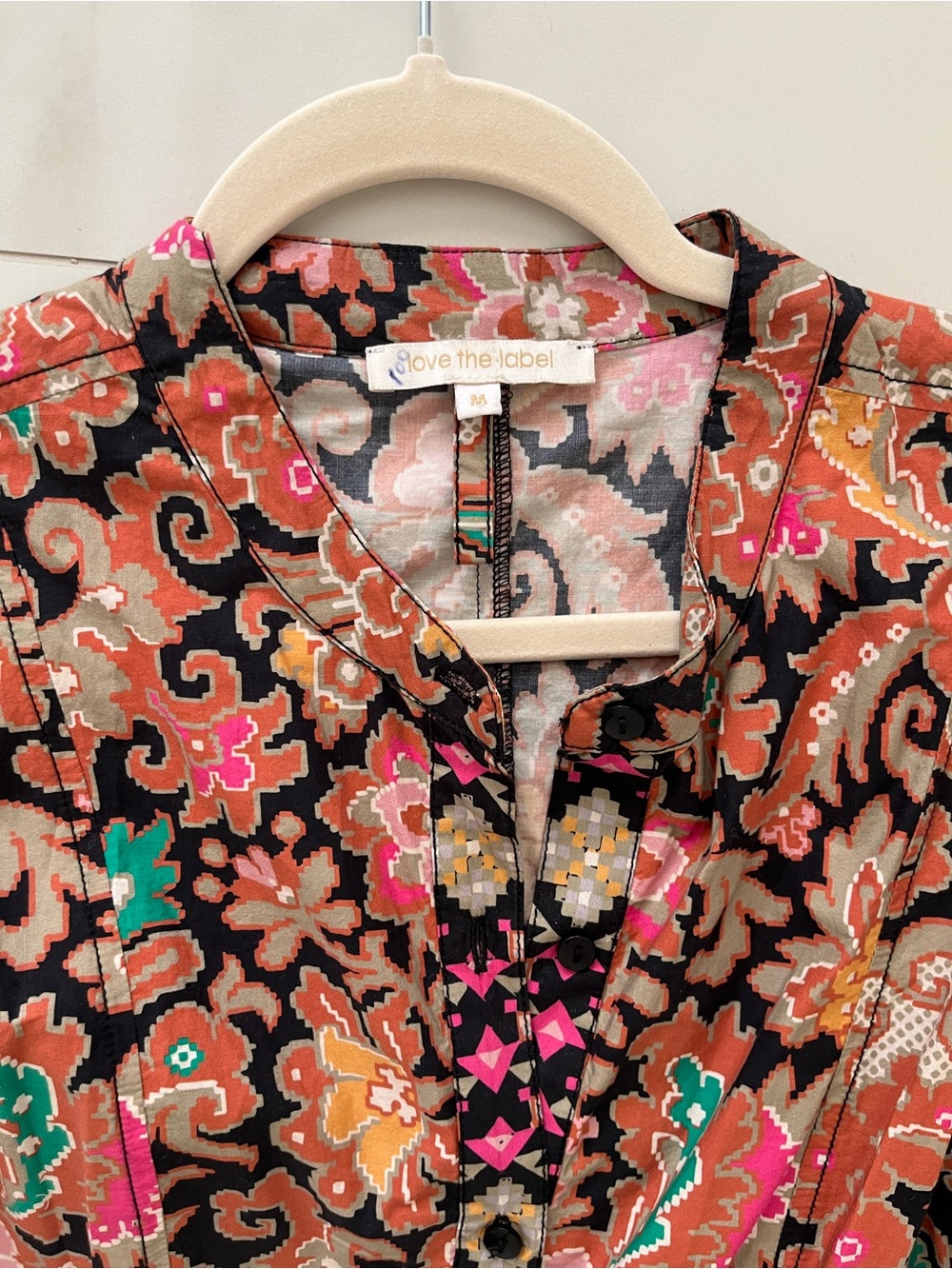 Love the label Floral Midi Dress with Pink and Black Paisley Print size M - Picture 11 of 14